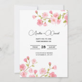 フローラ桜さくらんぼ結婚式招待状カード 招待状 (正面)