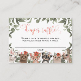 フローラ森林動物の森の女の子おむつオムツフル エンクロージャーカード