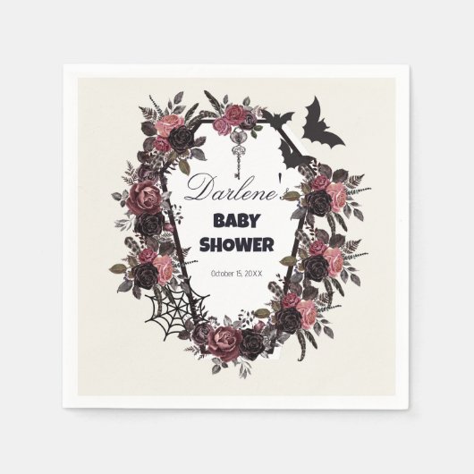 フローラ棺ハロウィーン赤ちゃんシャワー スタンダードカクテルナプキン (正面)