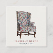 フローラ椅子インテリアデザイナーデコレータ演出 スクエア名刺 (正面)