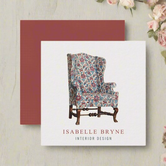 フローラ椅子インテリアデザイナーデコレータ演出 スクエア名刺