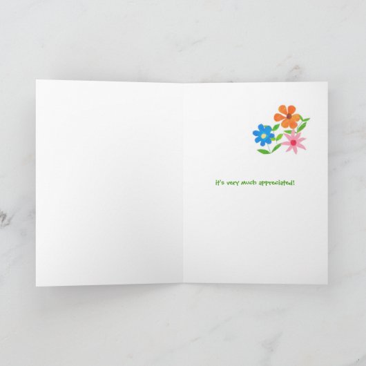 フローラ'植物の世話をありがとう'カード サンキューカード (内部)