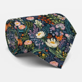 フローラ植物イラストレーション ネクタイ (ロール)