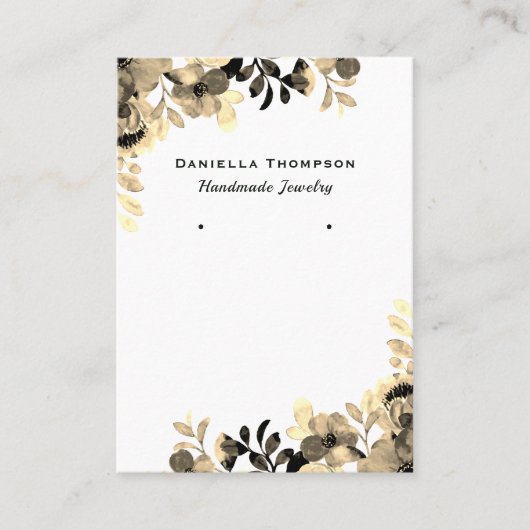 フローラ植物カラフルジュエリーイヤリングディスプレイ 名刺 (正面)