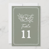 フローラ植物セージ結婚グリーン 招待状 (裏面)