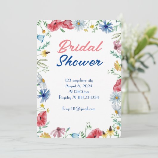 フローラ植物ブライダルシャワー 招待状 (スタンド正面)