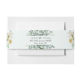 フローラ植物ユーカリの緑の枠結婚の 招待状ベリーバンド