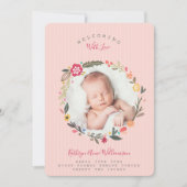 フローラ植物リースの葉生誕発表 案内状 (正面)