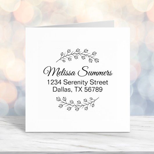 フローラ植物リースシェードアドレス セルフインキングスタンプ