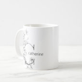 フローラ植物単図 |カスタム文字エレガント コーヒーマグカップ (正面左)