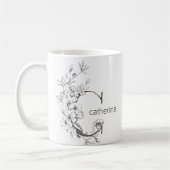 フローラ植物単図 |カスタム文字エレガント コーヒーマグカップ (左)