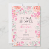 フローラ植物園ピンクピーチブライダルシャワー 招待状 (正面)