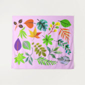 フローラ植物園モダン離れPink タペストリー (正面(横))