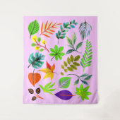 フローラ植物園モダン離れPink タペストリー (正面)