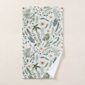 フローラ植物園水彩自然模様 バスタオルセット (ハンドタオル)