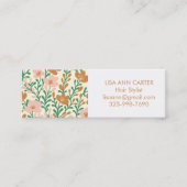 フローラ植物型かわいらしピンクと緑 スキニー名刺 (正面)