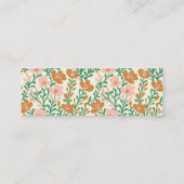 フローラ植物型かわいらしピンクと緑 スキニー名刺 (裏面)