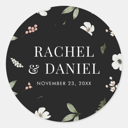 フローラ植物型結婚封筒用シール ラウンドシール (正面)