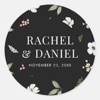 フローラ植物型結婚封筒用シール ラウンドシール