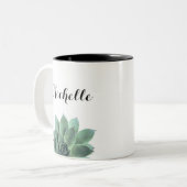 フローラ植物多肉性スクリプエレガントト ツートーンマグカップ (正面左)