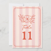 フローラ植物性ピンクストライプク結婚 招待状 (裏面)