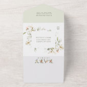 フローラ植物性ベビーシャワー |おむつラッフル オールインワン招待状 (外側)
