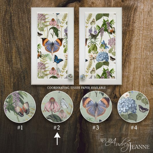 フローラ植物性ヴィンテージバタフライコテージセージ2 セラミックノブ