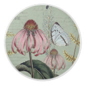 フローラ植物性ヴィンテージバタフライコテージセージ2 セラミックノブ (正面)