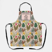 フローラ植物性水彩の花がパーソナライズ エプロン (正面)