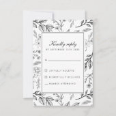 フローラ植物性白黒結婚ズ 出欠カード (正面)