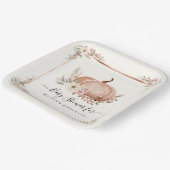 フローラ植物性秋カボチャ赤ちゃんガールシャワー ペーパープレート (傾斜あり)