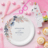 フローラ植物性青結婚緑 ペーパープレート (パーティー)