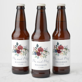 フローラ植物文字結婚の ビールラベル