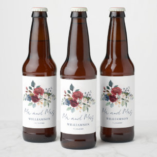 フローラ植物文字結婚の ビールラベル