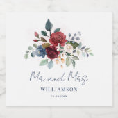 フローラ植物文字結婚の ビールラベル (シングルラベル)