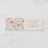 フローラ植物柄ソフトピンクとグリーン スキニー名刺 (正面)