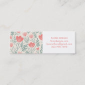 フローラ植物柄ピンクの注文ありがとう スキニー名刺 (正面)