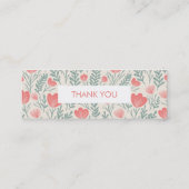 フローラ植物柄ピンクの注文ありがとう スキニー名刺 (裏面)