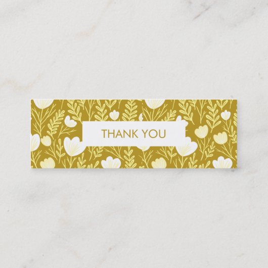 フローラ植物柄マスタード注文ありがとう スキニー名刺 (裏面)