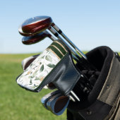 フローラ植物水彩金ゴールドグリッターモノグラム ゴルフヘッドカバー (インサイチュ)