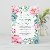 フローラ植物水色リハーサルディナー 招待状 (スタンド正面)