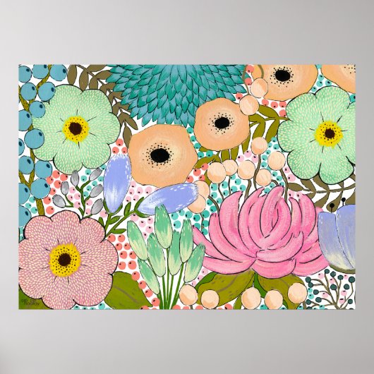 フローラ植物画家印象プリントポスター ポスター (正面)