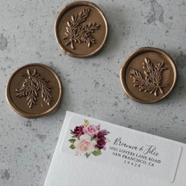 フローラ植物素朴葉差出人住所 ラベル