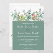 フローラ植物結婚式招待状 招待状 (正面/裏面)