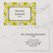 フローラ植物黄色のワイルドフラワーのカスタマイズ 名刺 (正面/裏面)