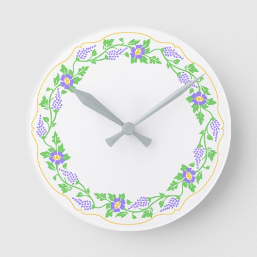 フローラ楕円 ラウンド壁時計 (正面)
