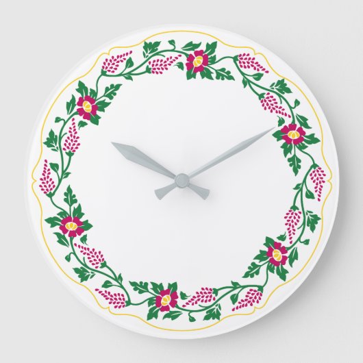 フローラ楕円 ラージ壁時計 (正面)