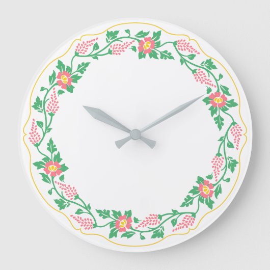 フローラ楕円 ラージ壁時計 (正面)