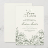 フローラ概要愛イン開花ウェディングシャワー招待状 招待状 (正面/裏面)