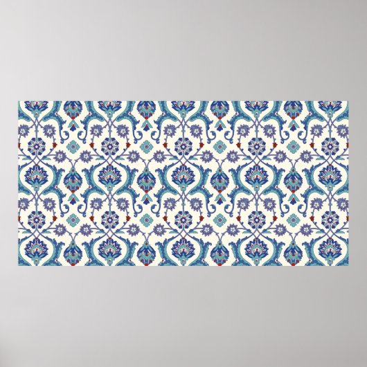 フローラ模様アラビア伝統的の縫い目 ポスター (正面)